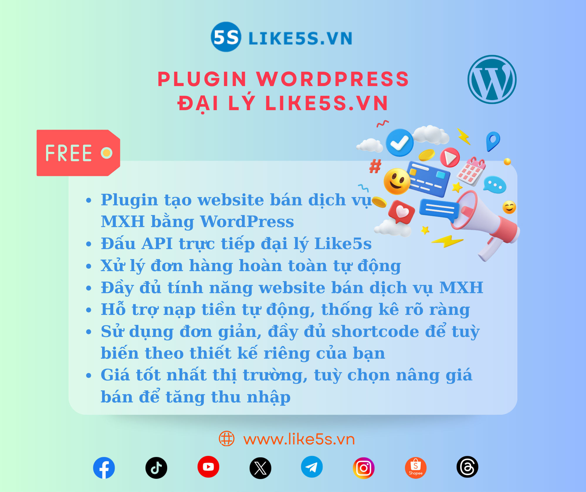 Plugin Đại Lý Like5s