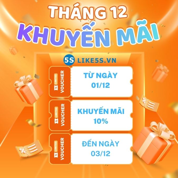 Khuyến mãi Like5s tháng 12