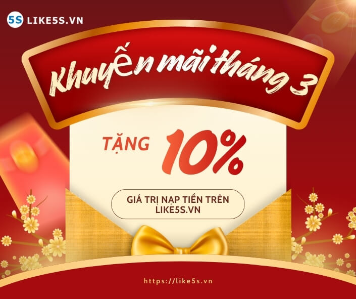 khuyến mãi tháng 3 like5s